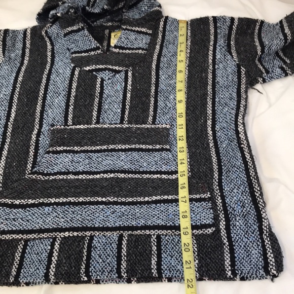Frank’s Textiles Baja Woven Boho Style Hoodie Pullover Size Small - Picture 5 of 7